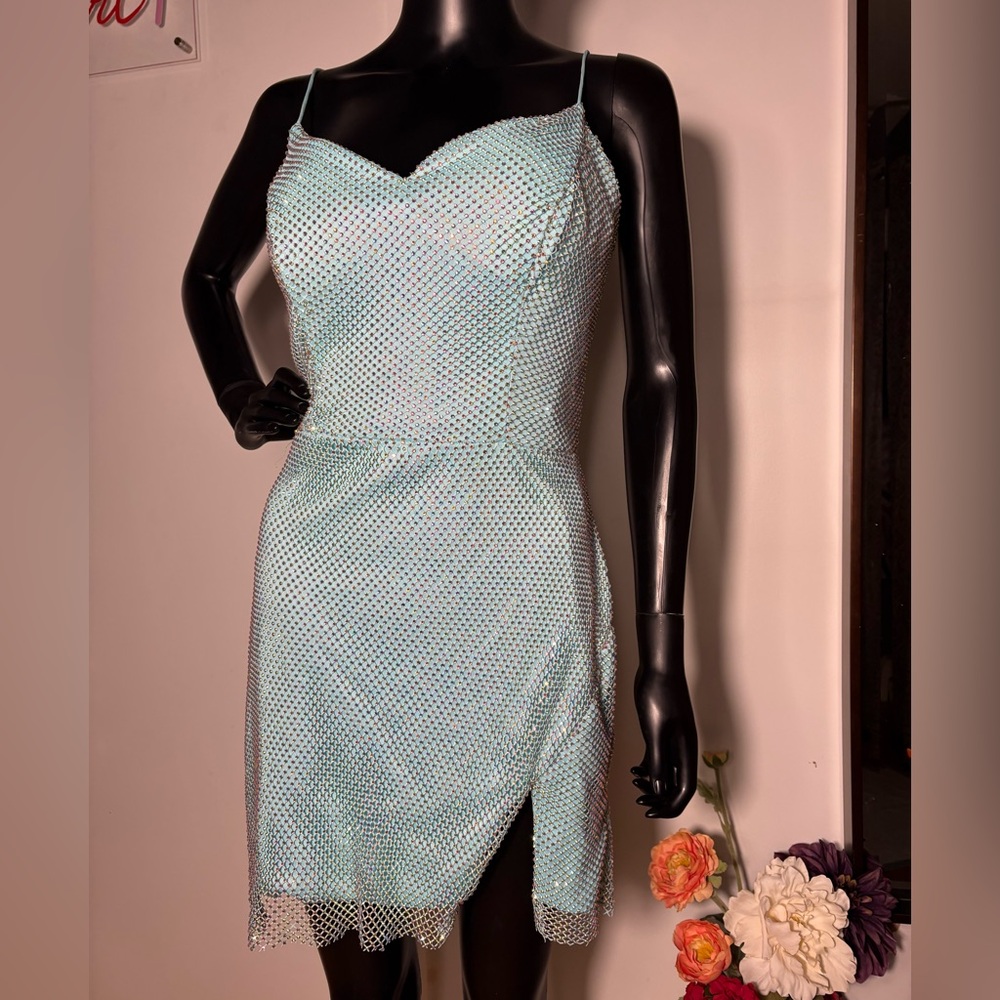 Light Blue Mesh Dress